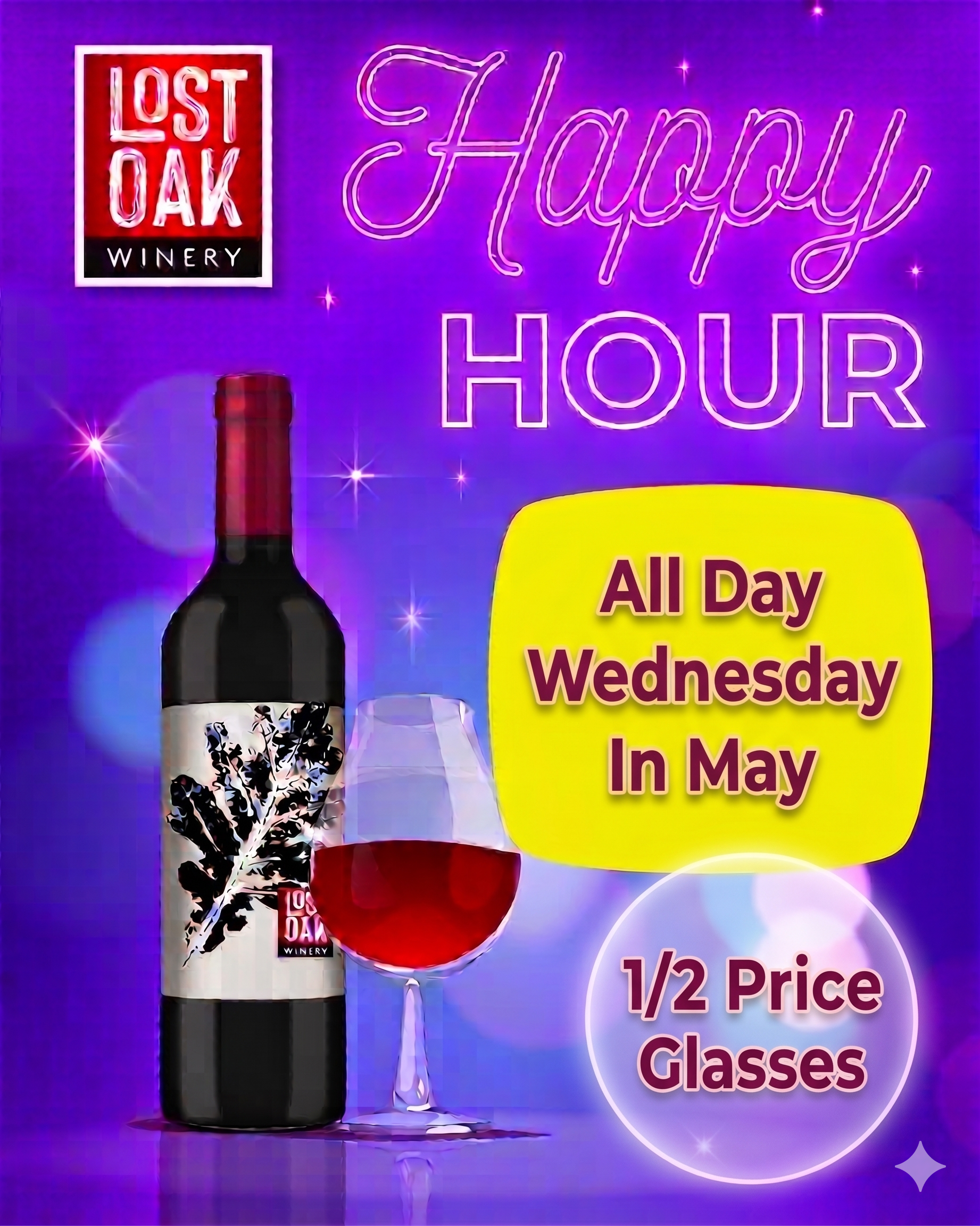 Happy Hour All Day Wednesday in May